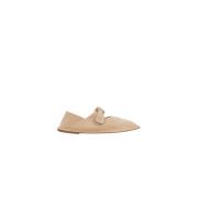 Beige Suède Ballerina Flats met Strik Hereu , Beige , Dames