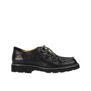 Heren leren Derby veterschoen | zwart Doucal's , Black , Heren