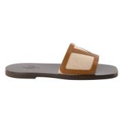 Viva Superstar Leren Sandalen Valentino Garavani , Brown , Heren