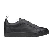 Heren sneaker van geschuurd leer | zwart Doucal's , Black , Heren