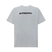 Monogram Katoenen T-shirt met Ronde Hals Burberry , White , Heren