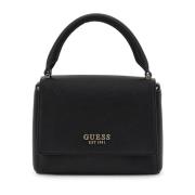 Kleine Zwarte Satchel Tas met Rits Guess , Black , Dames