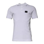 Witte Katoenen Logo Polo T-shirt Dolce & Gabbana , White , Heren