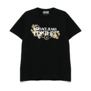 Zwart en Goud T-shirt en Polo Versace Jeans Couture , Black , Heren