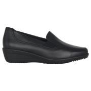 Zwarte brede loafer voor dames ara , Black , Dames