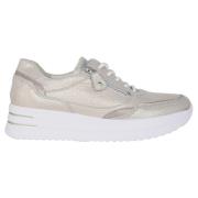 Wijde Fit Lace-Zip Sneakers - Zilver Waldläufer , Gray , Dames