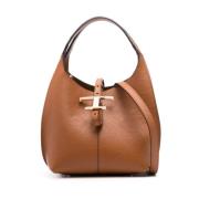 Bruin Leren Schoudertas Tod's , Brown , Dames