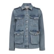 Denim jas met slimme details MOS Mosh , Blue , Dames