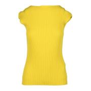 Katoenen Stijlvolle Top Sportmax , Yellow , Dames