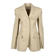 Stijlvolle jas in viscose katoenmix Sportmax , Beige , Dames