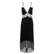 4G Motif Semi Sheer Maxi-jurk Givenchy , Black , Dames