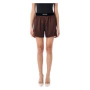 Donkerbruine Zijden Boxershorts Tom Ford , Brown , Dames