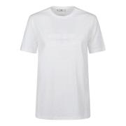 Casual Katoenen T-shirt voor Vrouwen Elisabetta Franchi , White , Dame...