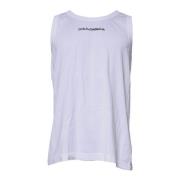 Witte Katoenen Logo Tanktop Dolce & Gabbana , White , Heren