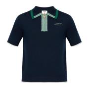 Wollen polo met geborduurd logo Casablanca , Blue , Heren