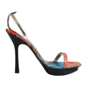 Bloemen leren hoge hak sandalen Dolce & Gabbana , Multicolor , Dames