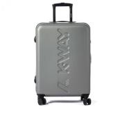 Metallic Grey Cabin Trolley K-Way , Gray , Unisex