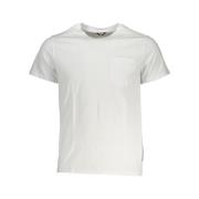 Elegant wit katoenen T-shirt met zakdetail K-Way , White , Heren