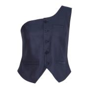 Een-schouder Vest Jas Seaborne Ball , Blue , Dames