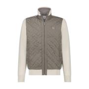 Effen Sweat Cardigan Vest State of Art , Beige , Heren