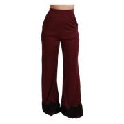 Elegante broek met hoge taille en wijde pijpen Dolce & Gabbana , Red ,...