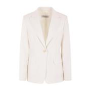 Ivoor Wol Single-Breasted Jas Max Mara , White , Dames