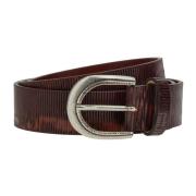 Gesneden Lederen Riem Boggi Milano , Brown , Heren