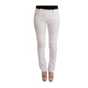 Witte katoenen slim fit broek Ermanno Scervino , White , Dames