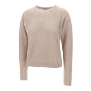 Beige Wol Alpaca Sweater Ronde Hals Herno , Beige , Dames