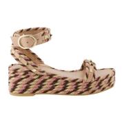 Raffia Sleehak Sandalen Rockstud Collectie Valentino Garavani , Pink ,...