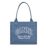 Denim Tassen Collectie Ganni , Blue , Dames