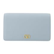 Blauwe Leren VLogo Clutch Lente-Zomer 2025 Valentino Garavani , Blue ,...