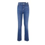 Blauwe Jeans met Rechte Pijp en Strass Detail Liu Jo , Blue , Dames