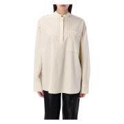 Gestreept Shirt Ivoor Zwart Loulou Studio , Beige , Dames