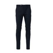 Blauwe Wol Getailleerde Broek Slim Fit PT Torino , Blue , Heren