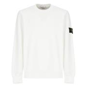 Witte Katoenen Sweatshirt met Logopatch Stone Island , White , Heren