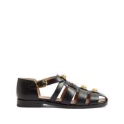 Zwarte VLogo Sandalen met Parel Detail Valentino Garavani , Black , Da...