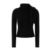 Zwarte Wollen Blend Sjaal Jumper Sweater Gimaguas , Black , Dames