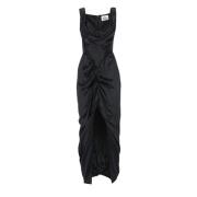 Zwarte viscose jurk met voorste detail Vivienne Westwood , Black , Dam...