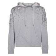 Hooded Sweatshirt met Kristallen Decoratie Golden Goose , Gray , Heren