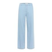 Wijde Pijp Witblauwe Denim Jeans Part Two , Blue , Dames