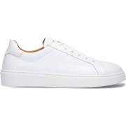 Witte Leren Lage Sneakers Magnanni , White , Heren