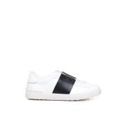 Lage leren sneakers, zwart & wit Valentino Garavani , White , Heren