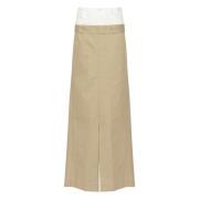 Elegante Maxi Rok voor Vrouwen Maison Margiela , Beige , Dames