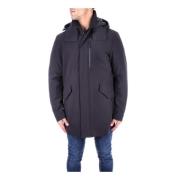 Heren Hooded Jas voor de Winter Woolrich , Black , Heren