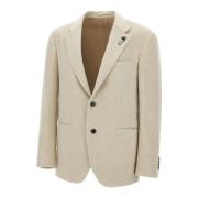 Kasjmier Blazer Wit Herenjas Lardini , White , Heren