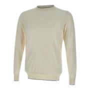 Melkwitte Crew Neck Sweater Filippo De Laurentiis , White , Heren