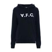 Logo Flocked Hoodie A.p.c. , Blue , Heren