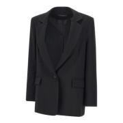 Zwarte blazer met revers en uitsparingen Kaos , Black , Dames