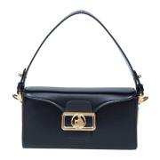 Zwarte Leren Potlood Handtas met Metalen Elementen Lanvin , Black , Da...